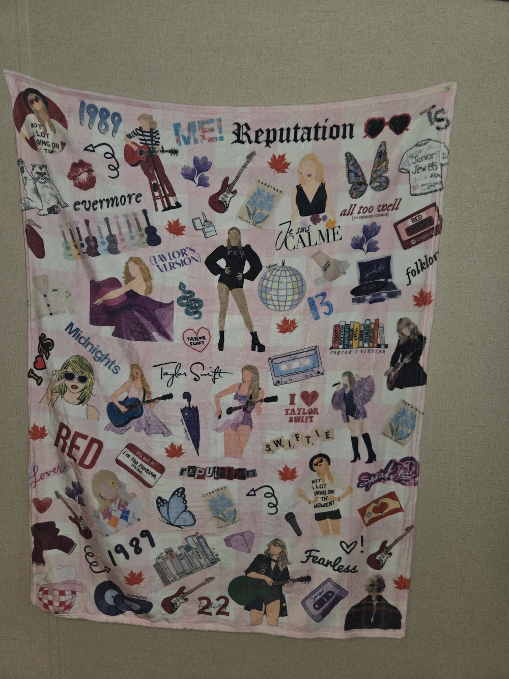 Taylor Swift Themed Pink Decorative Blanket